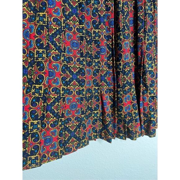 Vintage Jeffrey and Dara Set navy blue knit jacket with embroidery Skirt midi pl - Picture 7 of 16